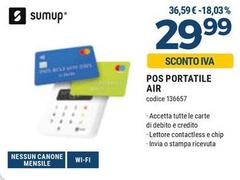 Offerta per Sumup - Air Lettore Di Card Readers Interno/esterno Bluetooth Bianco a 29,99€ in Sinergy