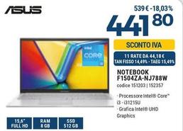 Offerta per Asus - Notebook F1504ZA-NJ788W a 441,8€ in Sinergy