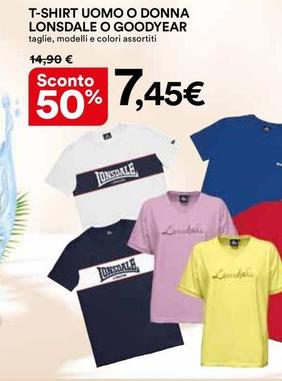 Offerta per Lonsdale O Goodyear - T-Shirt Uomo O Donna a 7,45€ in Ipercoop