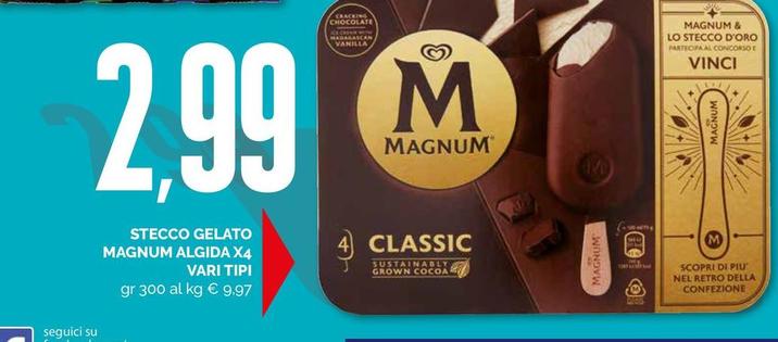 Offerta per Algida - Stecco Gelato Magnum a 2,99€ in Maxisconto Supermercati