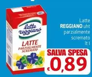 Offerta per Latte Reggiano -  UHT Parzialmente Scremato a 0,89€ in Eurospesa