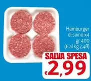 Offerta per Hamburger Di Suino X4 a 2,99€ in Eurospesa