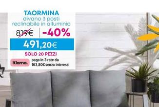 Offerta per Taormina Divano 3 Posti Reclinabile In Alluminio  a 491,2€ in Conforama