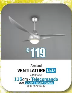 Offerta per Alesund Ventilatore Led a 119€ in Centro Brico