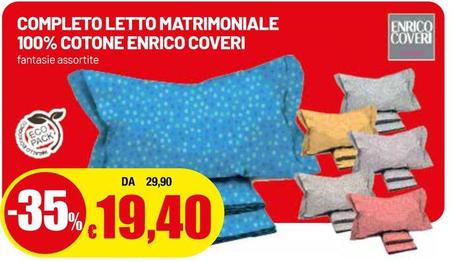 Offerta per Enrico Coveri - Completo Letto Matrimoniale 100% Cotone a 19,4€ in Famila
