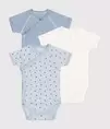 Offerta per Set di 3 body incrociati a maniche corte in cotone neonato a 25€ in Petit Bateau