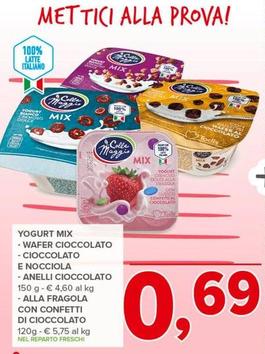 Offerta per Colle Maggio - Yogurt Mix Wafer Cioccolato/Cioccolato E Nocciola/Anelli Cioccolato/Alla Fragola Con Confetti Di Cioccolato  a 0,69€ in Todis