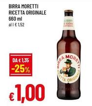 Offerta per Moretti - Birra Ricetta Originale a 1€ in A&O