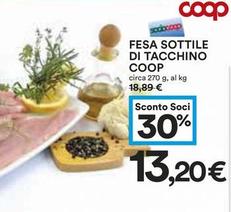 Offerta per Coop - Fesa Sottile Di Tacchino a 13,2€ in Coop