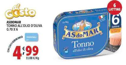 Offerta per Asdomar - Tonno All'Olio D'Oliva  a 4,99€ in Decò