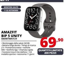 Offerta per Amazfit - Bip 5 Unity Smartwatch  a 69,9€ in Comet