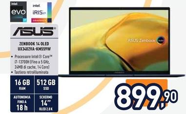 Offerta per Asus - Zenbook 14 Oled UX3402VA-KM559W  a 899,9€ in Unieuro