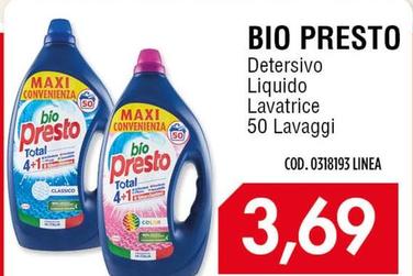 Offerta per Bio Presto - Detersivo Liquido Lavatrice  a 3,69€ in Carico Cash & Carry