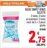 Offerta per Gillette - Rasoi Simply Venus a 2,75€ in Conad