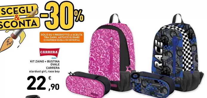 Offerta per Carrera - Kit Zaino + Bustina Ovale  a 22,9€ in Conad