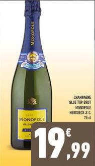 Offerta per Blu - Champagne e Top Brut Monopole Heidsieck a 19,99€ in Conad