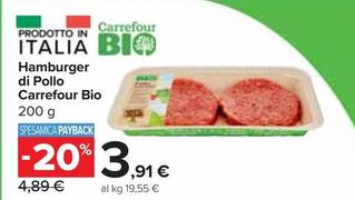 Offerta per Carrefour - Bio Hamburger Di Pollo a 3,91€ in Carrefour Express