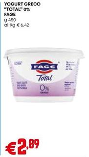 Offerta per Fage - Yogurt Greco "Total" 0% a 2,89€ in Borello