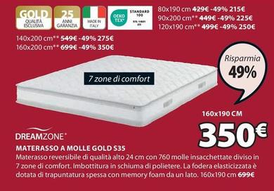 Offerta per Dreamzone - Materasso A Molle Gold S35 a 350€ in JYSK