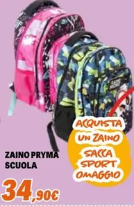 Offerta per Zaino Prymà Scuola a 34,9€ in Orizzonte