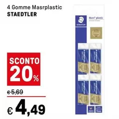 Offerta per Staedtler - Gomme Masrplastic a 4,49€ in Iper La grande i