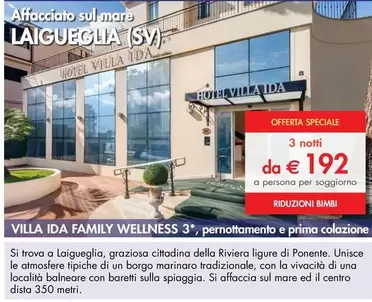 Offerta per Riviera ligure - Wellness - Villa Ida Family a 192€ in Esselunga