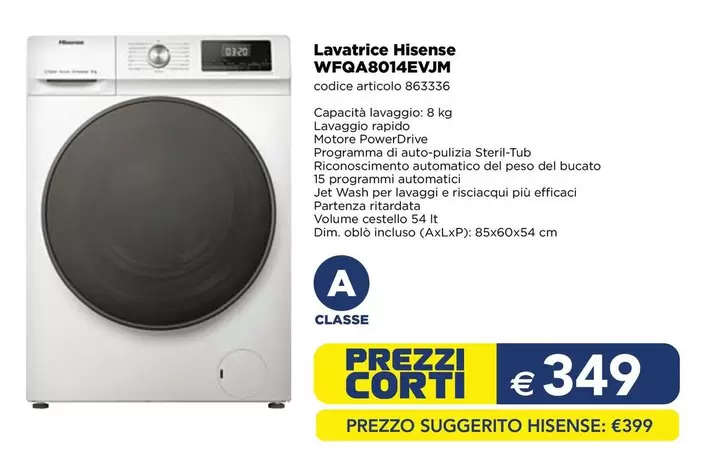 Offerta per Hisense - Lavatrice  WFQA8014EVIM a 349€ in Esselunga