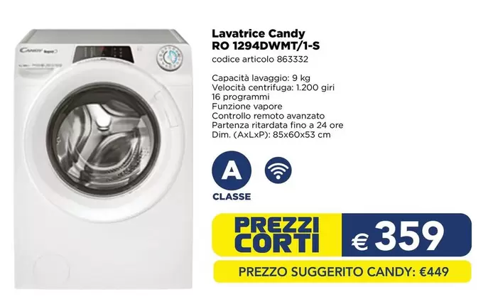 Offerta per Remoto - Candy - Lavatrice  RO 12490W MT71-S a 359€ in Esselunga