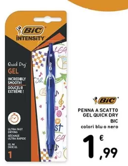 Offerta per Bic - Penna A Scatto Gel Quick Dry a 1,99€ in Spazio Conad