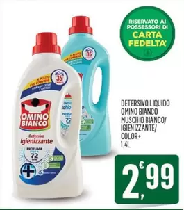 Offerta per Omino Bianco - Detersivo Liquido Muschio Bianco/ Igienizzante/Color+ a 2,99€ in Despar