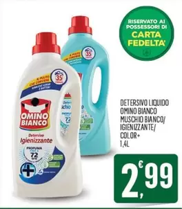 Offerta per Omino Bianco - Detersivo Liquido Muschio Bianco/ Igienizzante/ Color+ a 2,99€ in Despar