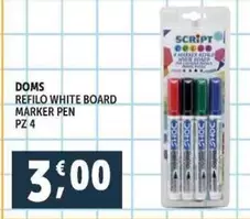 Offerta per Doms - Refillo White Board Marker Pen a 3€ in Decò