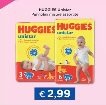 Offerta per Huggies - Unistar Pannolini Misure Assortite a 2,99€ in La Saponeria