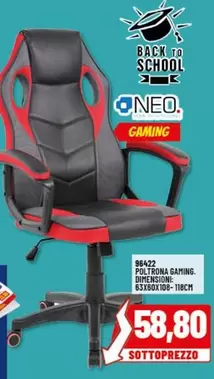 Offerta per Neo - 96422 Poltrona Gaming. a 58,8€ in Risparmio Casa