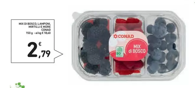 Offerta per Conad - Mix Di Bosco, Lamponi, Mirtilli E More a 2,79€ in Conad Superstore