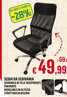 Offerta per Sedia Da Scrivania a 49,99€ in Satur