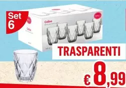 Offerta per Celine - Set 6 Bicchieri Trasparenti a 8,99€ in Satur