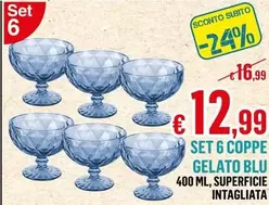 Offerta per Set 6 Coppe Gelato Blu a 12,99€ in Satur