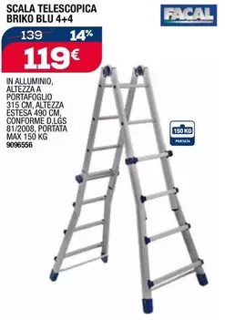 Offerta per Facal - Scala Telescopica Briko Blu 4+4 a 119€ in Self