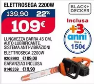 Offerta per Black & Decker - Elettrosega 2200w a 109€ in Self