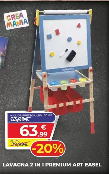 Offerta per Easel - Lavagna 2 In 1 Premium Art a 63,99€ in Toys Center