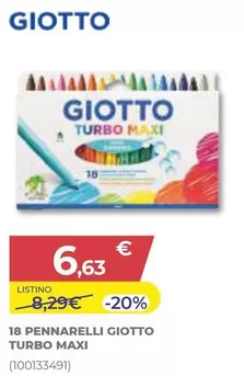 Offerta per Giotto - 18 Pennarelli  Turbo Maxi a 6,63€ in Toys Center