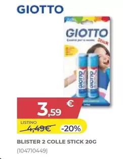 Offerta per Giotto - Blister 2 Colle Stick 20g a 3,59€ in Toys Center