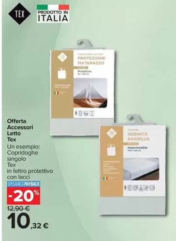 Offerta per Tex - Offerta Accessori Letto a 10,32€ in Carrefour Ipermercati