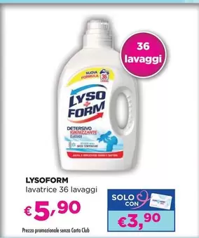 Offerta per Lysoform - Lavatrice 36 Lavaggi a 5,9€ in Acqua & Sapone