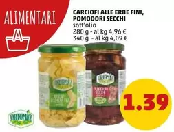 Offerta per Ortomio - Carciofi Alle Erbe Fini, Pomodori Secchi a 1,39€ in PENNY