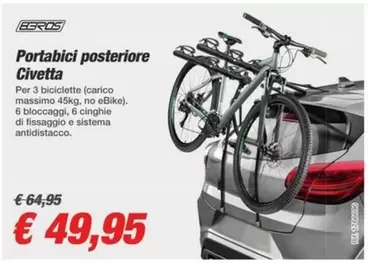 Offerta per Civetta - Portabici Posteriore a 49,95€ in Beps