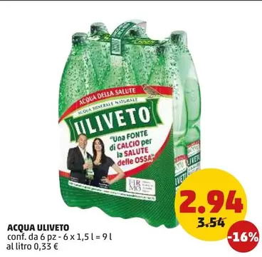 Offerta per Uliveto - Acqua a 2,94€ in PENNY