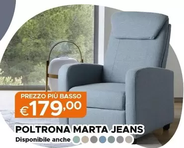 Offerta per Basso - Poltrona Marta Jeans a 179€ in Brigros