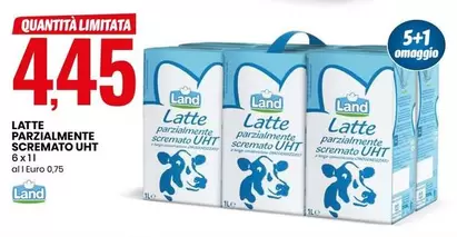 Offerta per Land - Latte Parzialmente Scremato Uht a 4,45€ in Eurospin